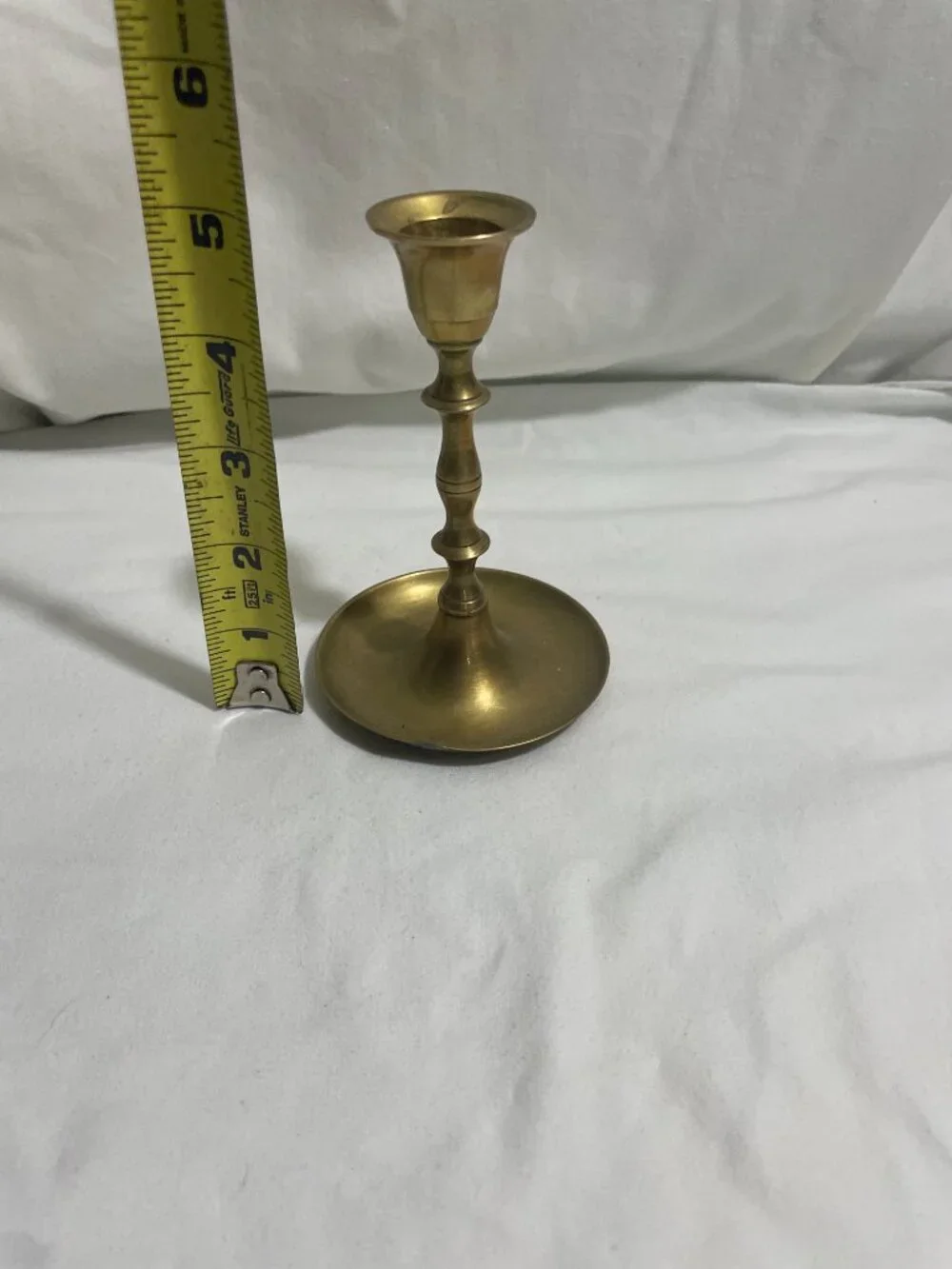 Vintage Solid Brass Candlestick Holder Made in India Single Taper Candle 5.5